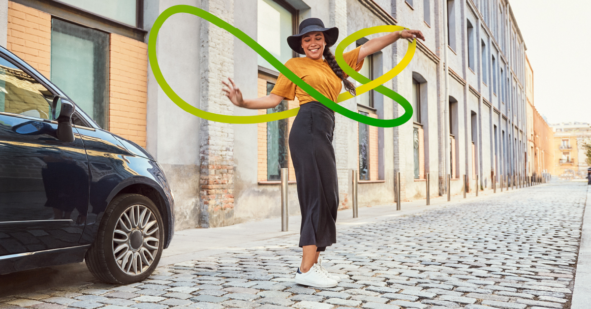 Woman dancing in the street